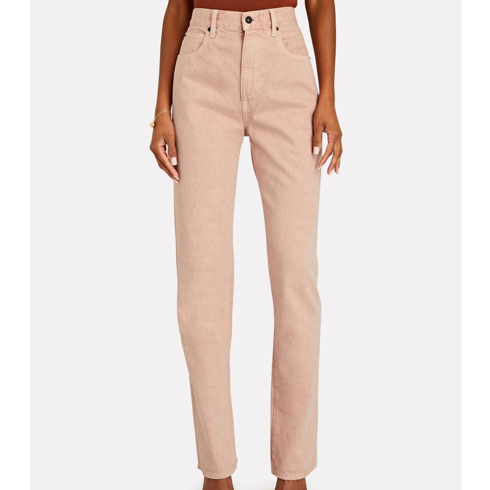 SLVRLAKE London High-Rise Straight-Leg Jeans in Dusty Pink